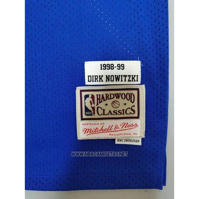 Camiseta Dallas Mavericks Dirk Nowitzki NO 41 Mitchell & Ness 1998-99 Azul